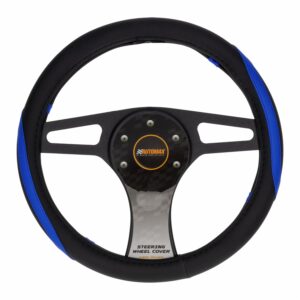 Cubre Volante Diseño Alcántara Negro Azul 13 AUTOMAX Unidad