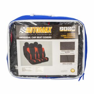 Cubre Asiento Negro Rojo 08 AUTOMAX 10 Piezas