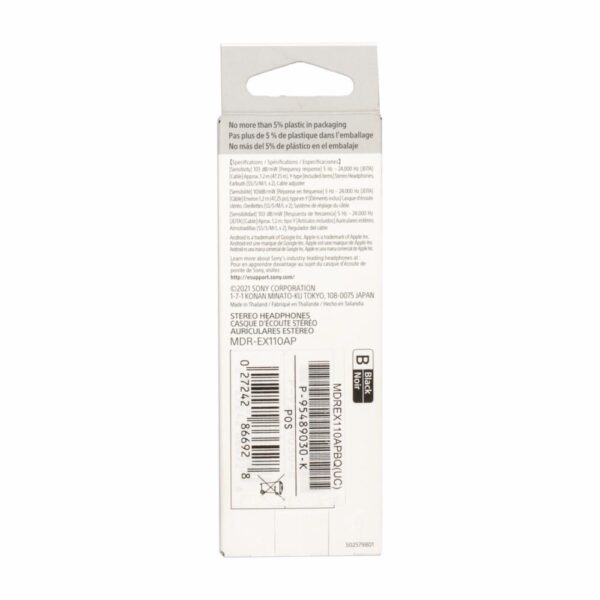 Audífonos For Smartphones MDR-EX110APBQUC SONY Con Cable