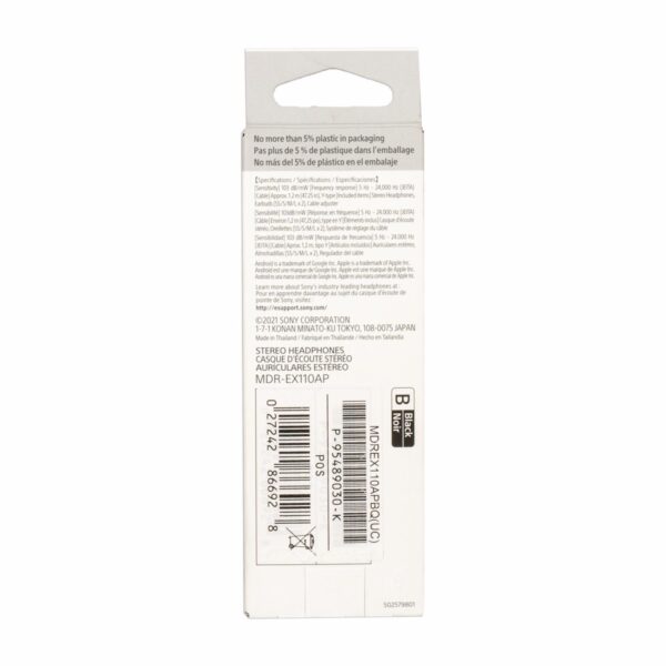 Audífonos For Smartphones MDR-EX110APBQUC SONY Con Cable - Imagen 2