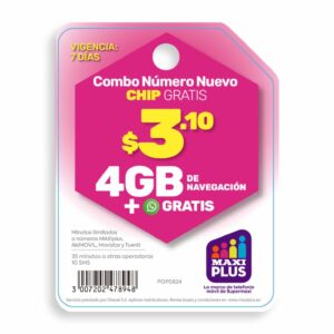 Chip Numerado 7 Días MAXIPLUS Combo