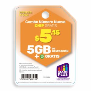 Chip Numerado 15 Días MAXIPLUS Combo
