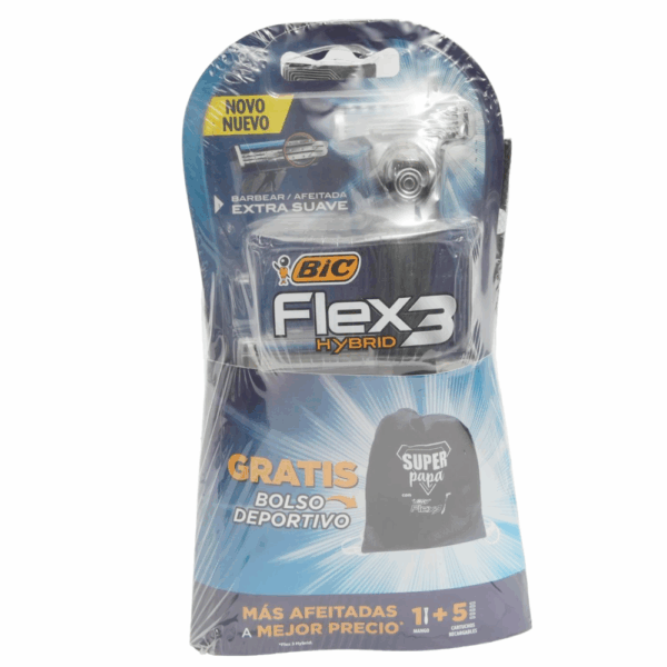Afeitadora Desechable Caballero Flex 3 Hybrid Extra Suave BIC 1 X 5 Uds - Imagen 2