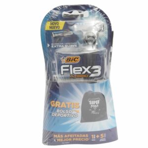 Afeitadora Desechable Caballero Flex 3 Hybrid Extra Suave BIC 1 X 5 Uds