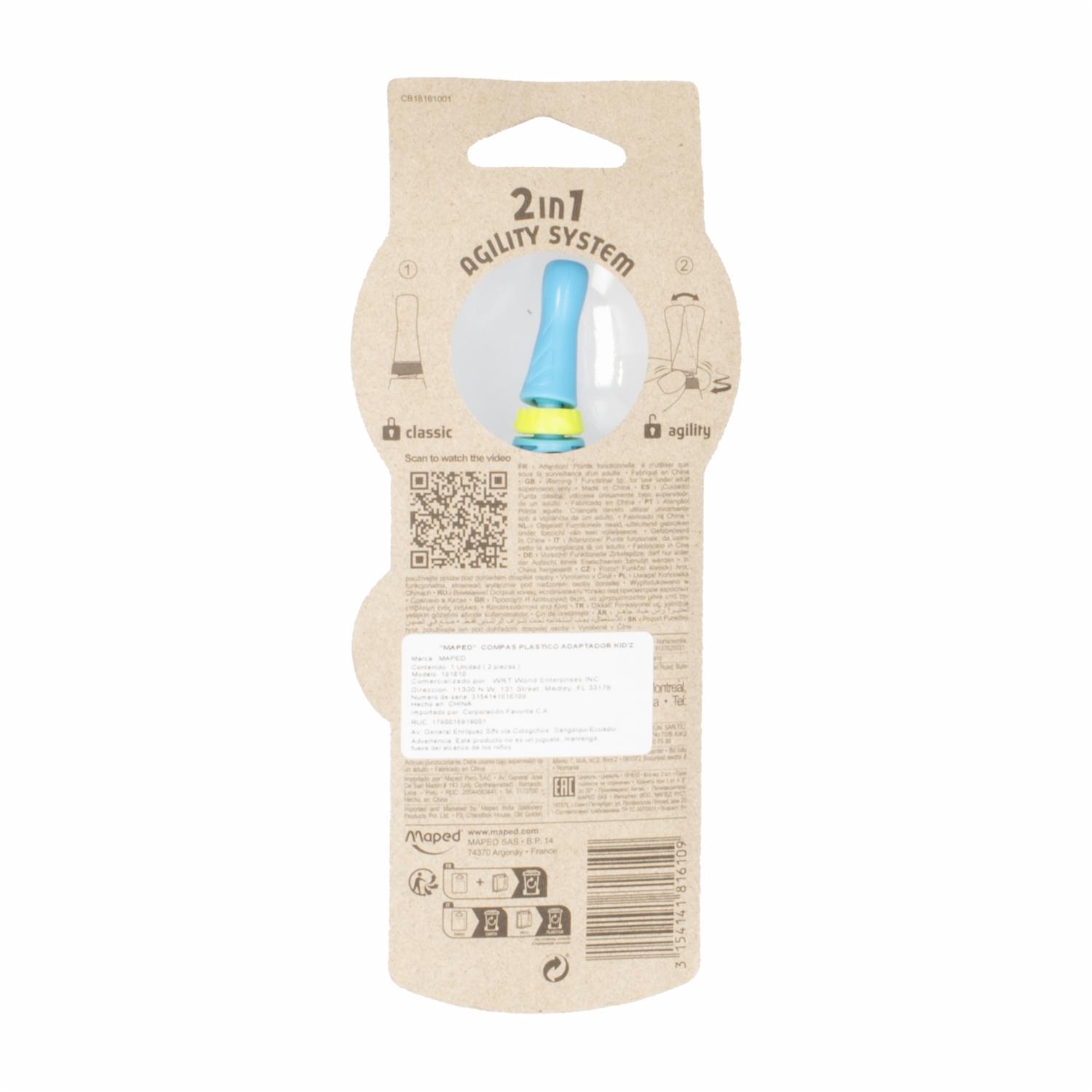 Compas Escolar Plástico Con Adaptador MAPED Unidad - Imagen 2