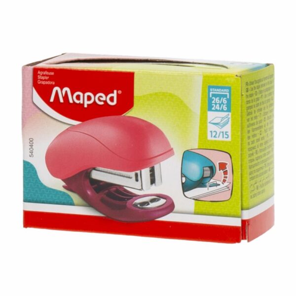 Grapadora Diseño Mini Color Rojo MAPED Unidad - Imagen 3