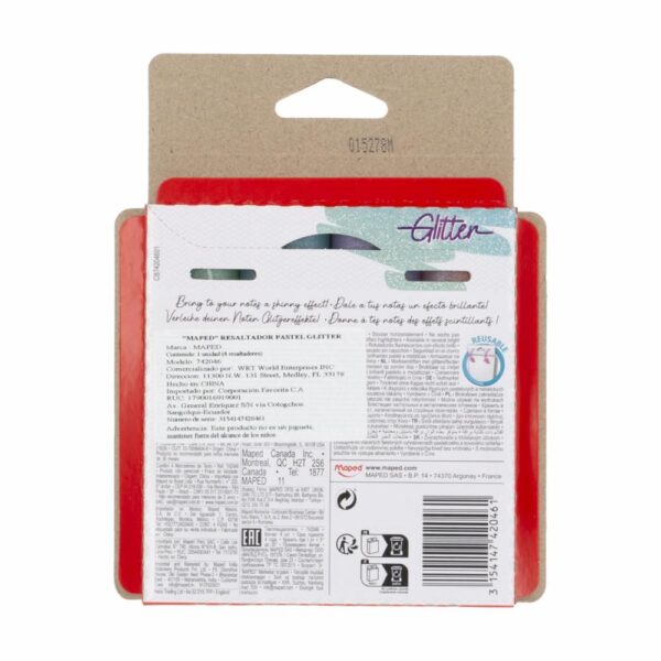 Resaltadores Pastel Glitter MAPED X 4 Uds - Imagen 2