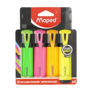 Resaltadores Fluo Colores Sorti MAPED X 4 Uds