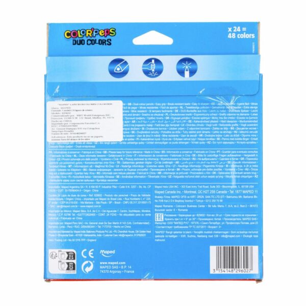 Lapices De Colores Peps Duo Bicolor MAPED X 24 Uds - Imagen 2