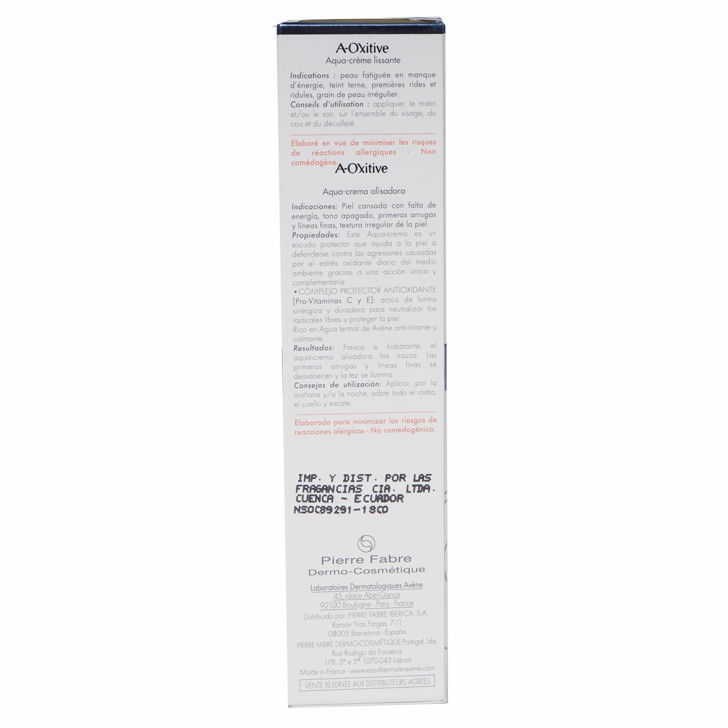 Crema Facial A-Oxitive Aqua Anti-Oxidante AVÈNE 40 Ml - Imagen 2