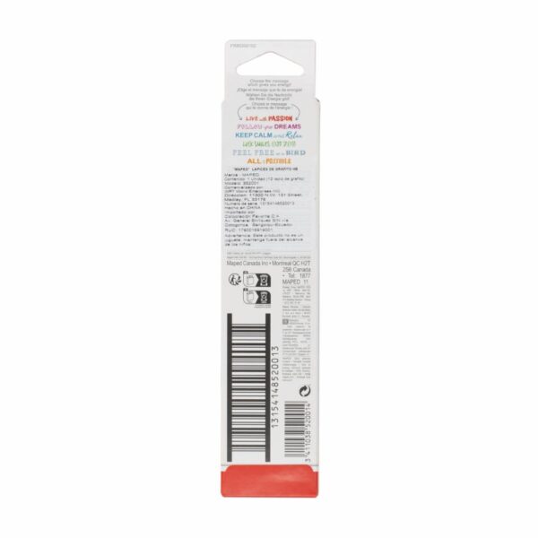 Lapices De Grafito HB Con Borrador MAPED X 12 Uds - Imagen 2