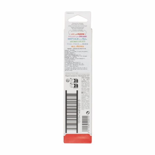 Lapices De Grafito HB Con Borrador MAPED X 12 Uds - Imagen 2