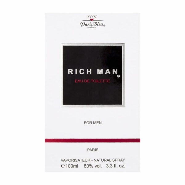 Fragancia Para Caballero Rich Man PARIS BLEU EDT 100 Ml - Imagen 2