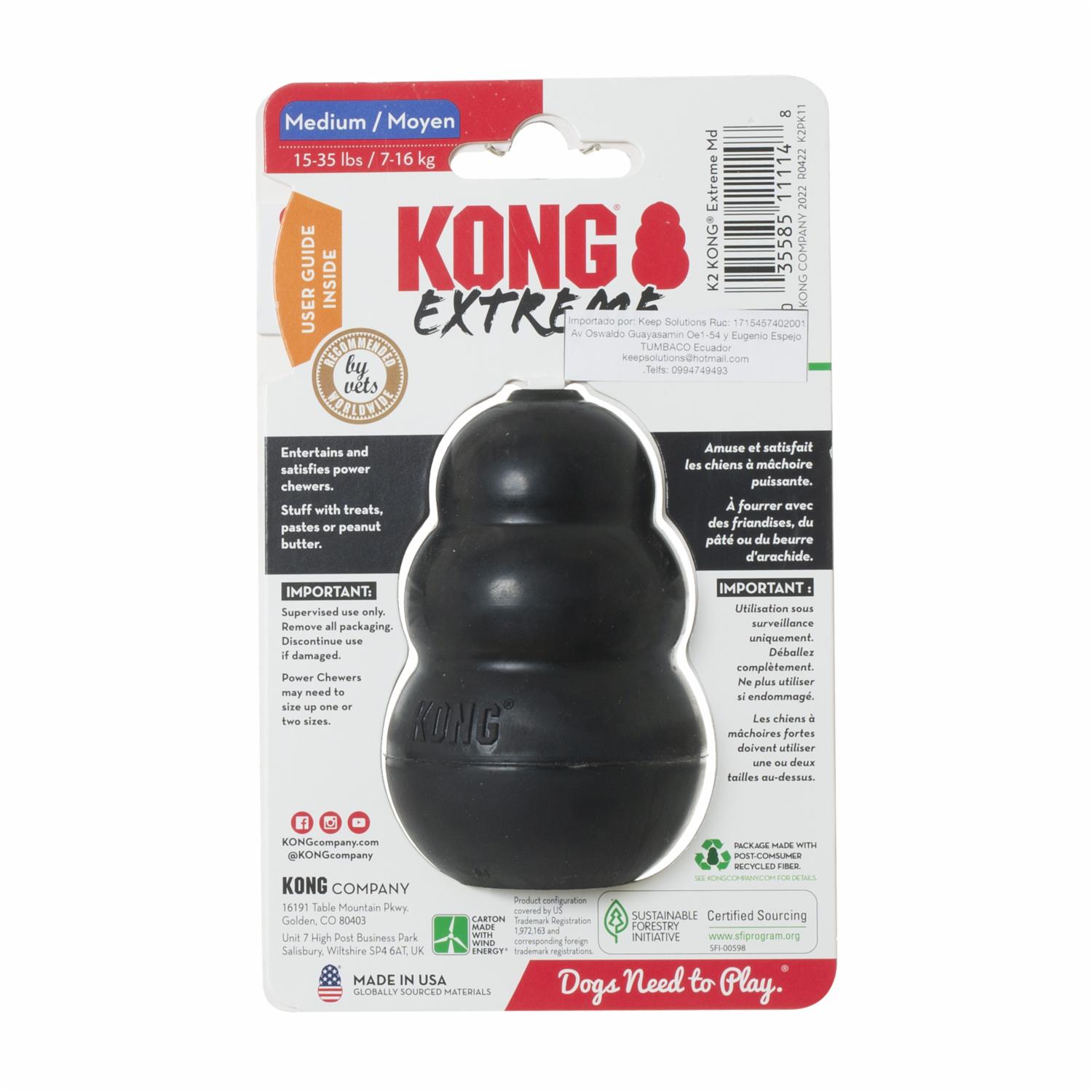Juguete Para Perro Extremo Negro KONG Grande