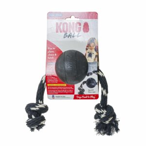 Pelota Extrema Negra Con Soga KONG Mediana