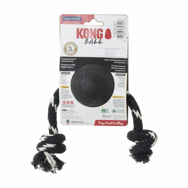 Pelota Extrema Negra Con Soga MASTER KONG Mediana - Imagen 2