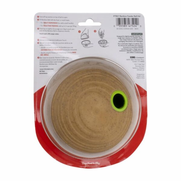 Dispensador De Alimento Elaborado De Bamboo MASTER KONG Mediano - Imagen 2