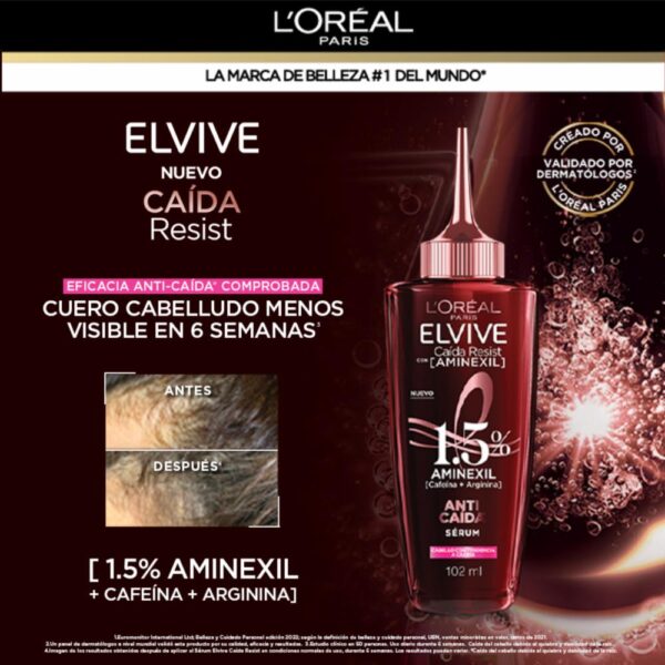 Sérum Capilar Anti Caída 1,5% Aminexil ELVIVE L´ORÉAL 102 Ml - Imagen 3