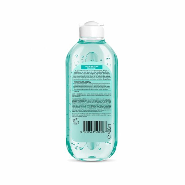 Agua Micelar Pure Active Piel Mixta A Grasa GARNIER L´ORÉAL 400 Ml - Imagen 6