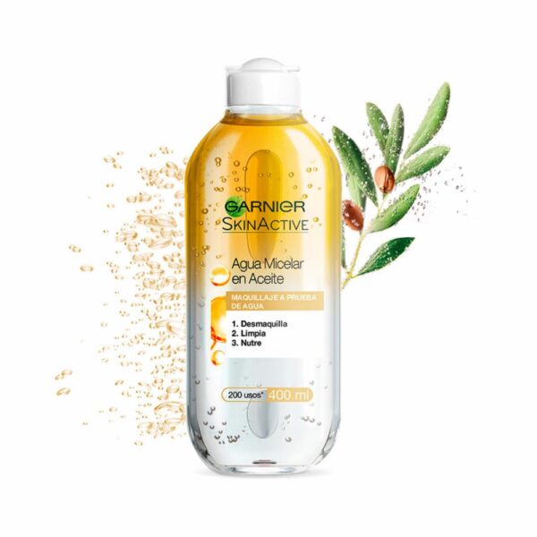 Agua Micelar En Aceite Para Maquillaje A Prueba De Agua GARNIER L´ORÉAL 400 Ml - Imagen 2