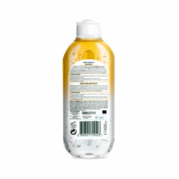 Agua Micelar En Aceite Para Maquillaje A Prueba De Agua GARNIER L´ORÉAL 400 Ml - Imagen 3