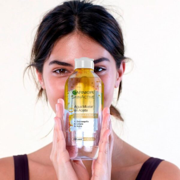 Agua Micelar En Aceite Para Maquillaje A Prueba De Agua GARNIER L´ORÉAL 400 Ml - Imagen 5