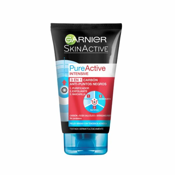 Limpiador Facial Pure Active Intensive 3 En 1 Carbón GARNIER L´ORÉAL 150 Ml - Imagen 2