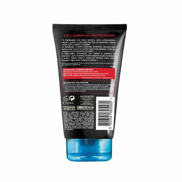 Limpiador Facial Pure Active Intensive 3 En 1 Carbón GARNIER SKIN ACTIVE 150 Ml - Imagen 4
