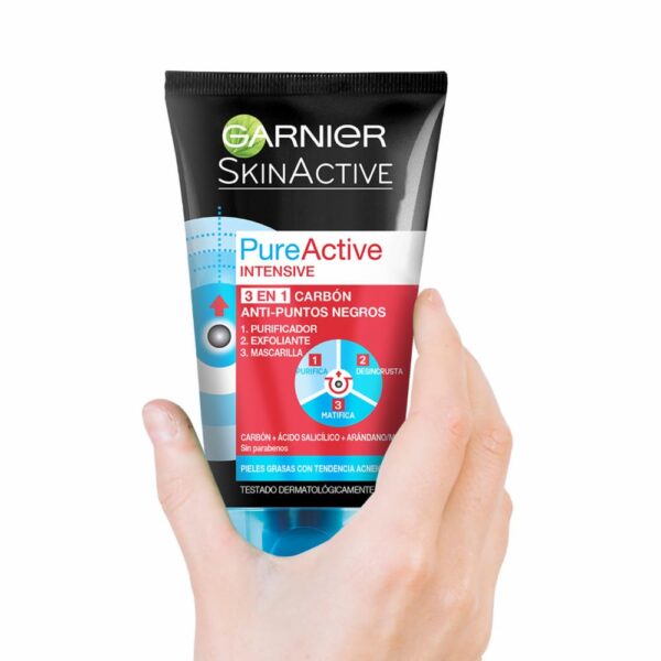 Limpiador Facial Pure Active Intensive 3 En 1 Carbón GARNIER L´ORÉAL 150 Ml - Imagen 6