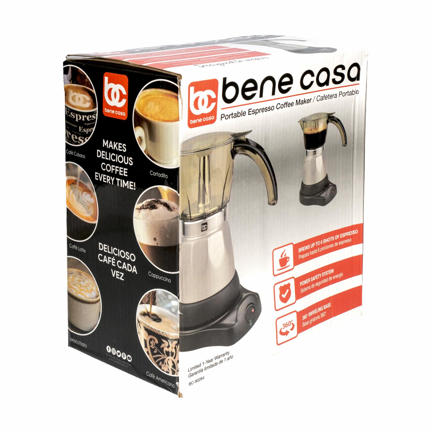 Cafetera Eléctrica Portable BC-90264 BENE CASA 6 Tazas