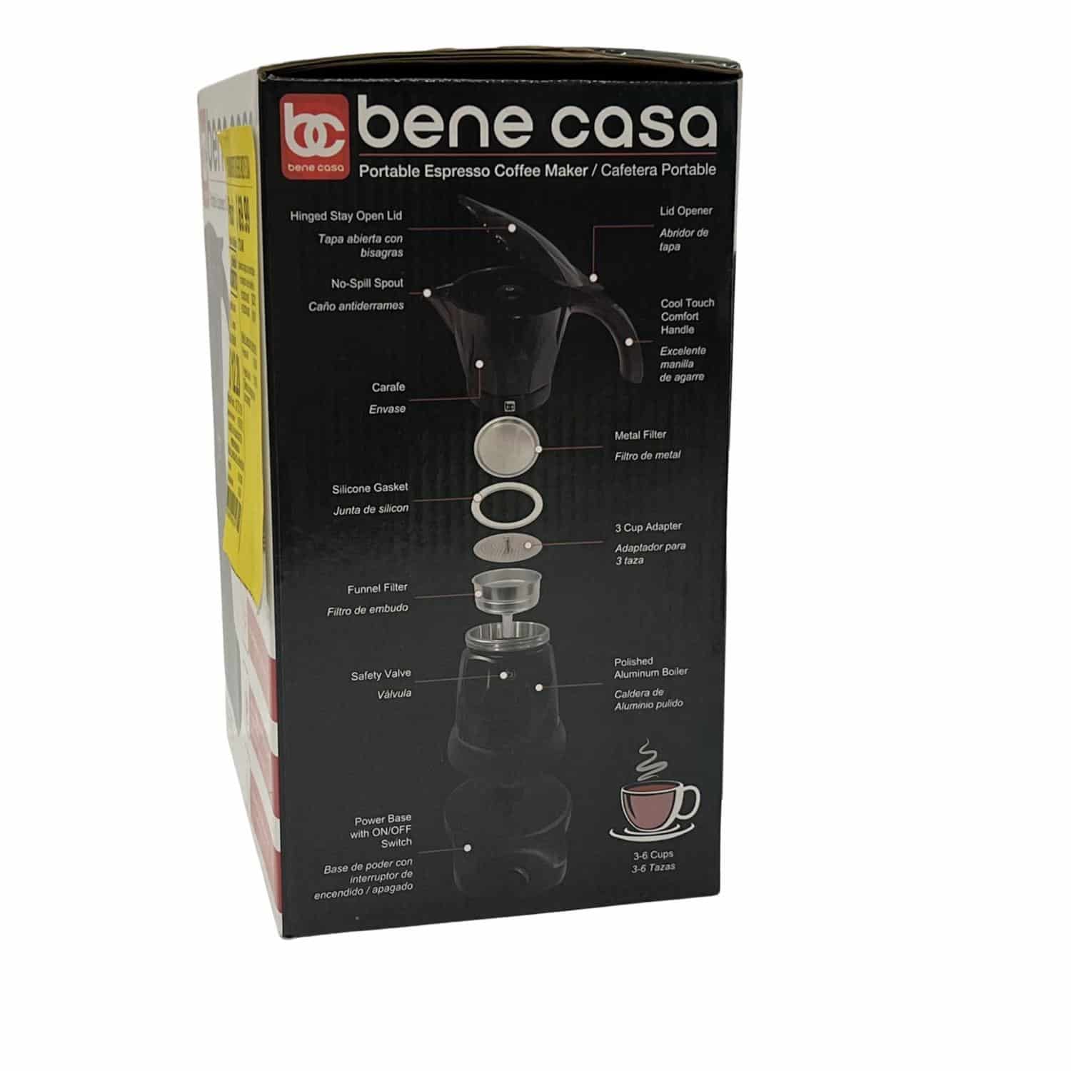 Cafetera Eléctrica Portable BC-90270 BENE CASA 6 Tazas - Imagen 2