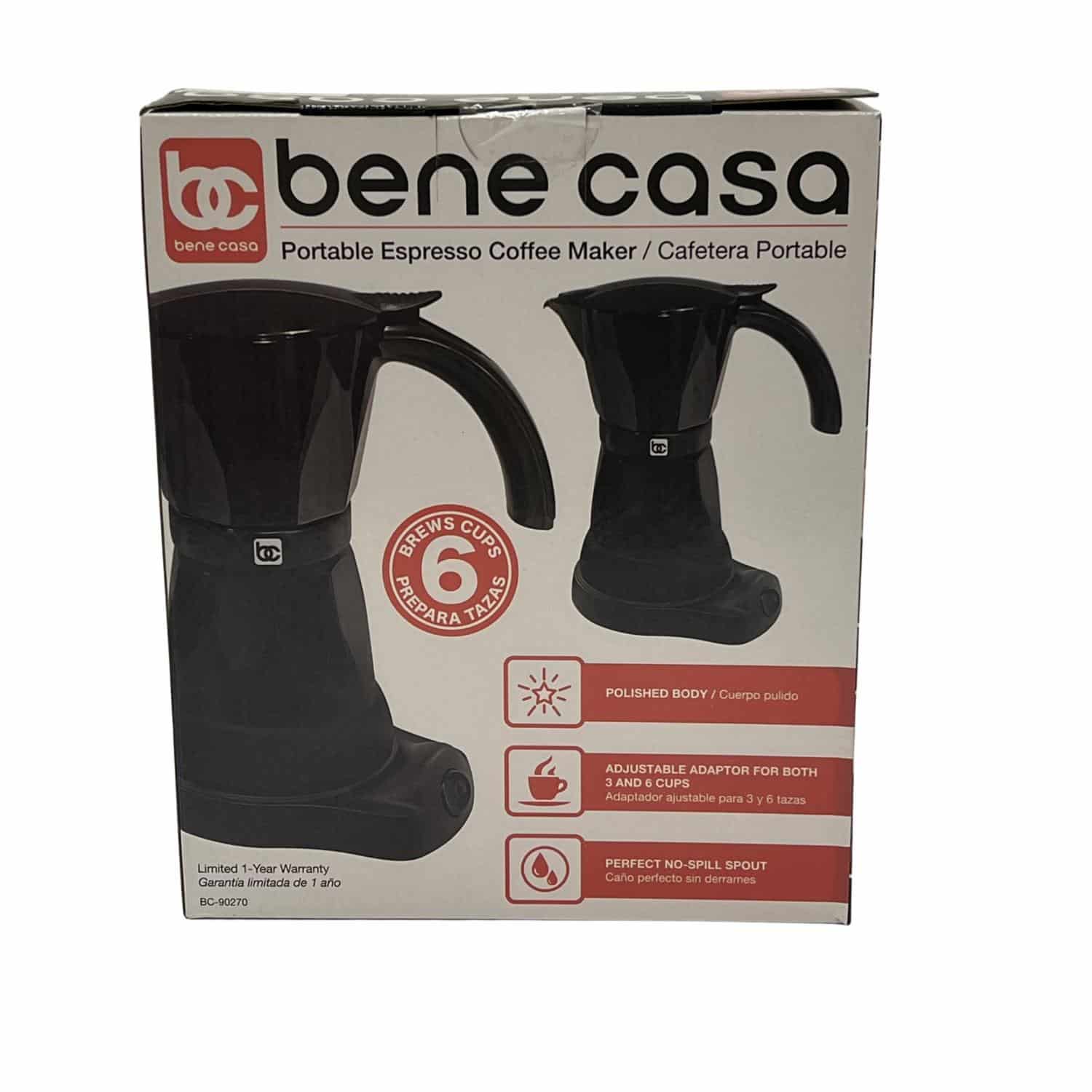 Cafetera Eléctrica Portable BC-90270 BENE CASA 6 Tazas - Imagen 3