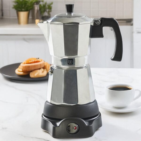 Cafetera Eléctrica Portable Cromada BC-97993 BENE CASA 3 Tazas - Imagen 2