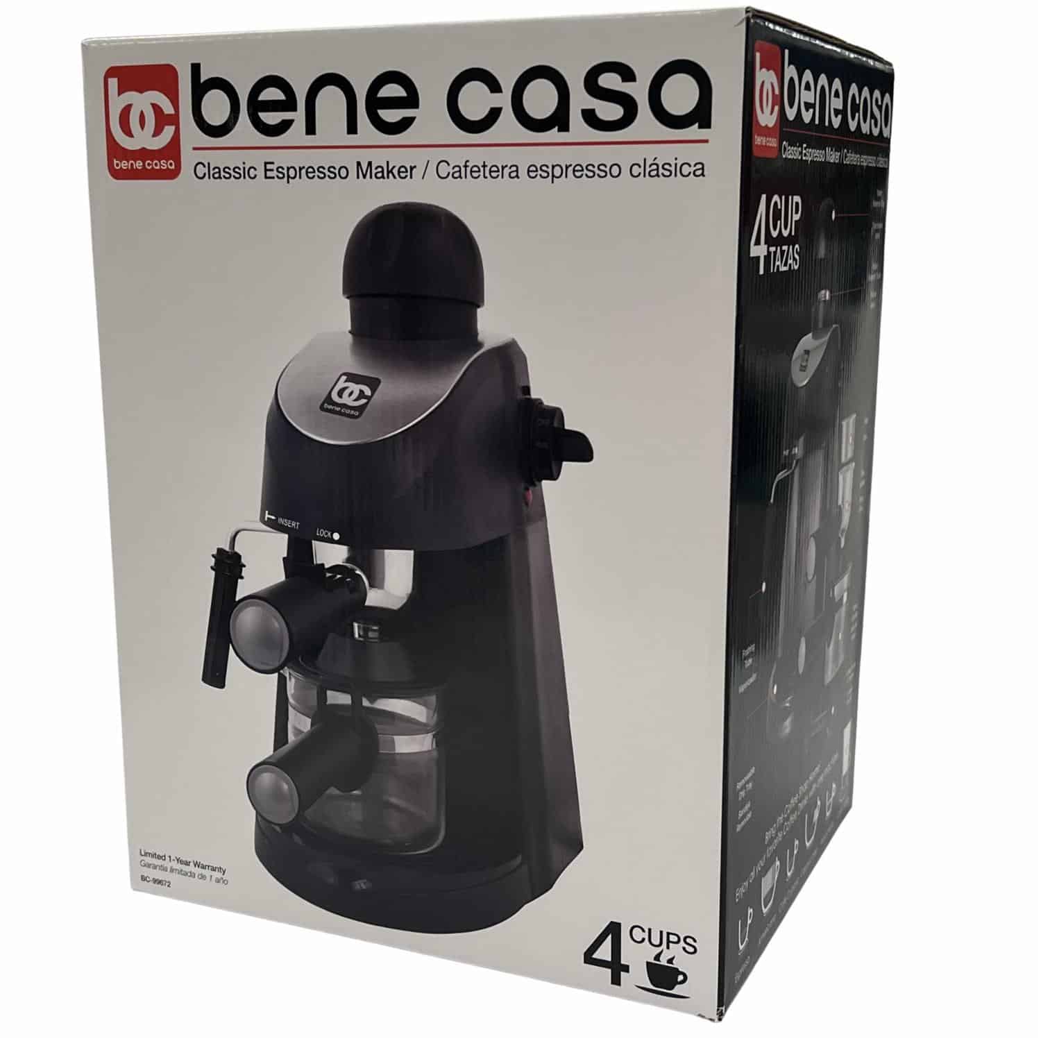 Cafetera Eléctrica Para Expreso BC-99672 BENE CASA 4 Tazas - Imagen 2