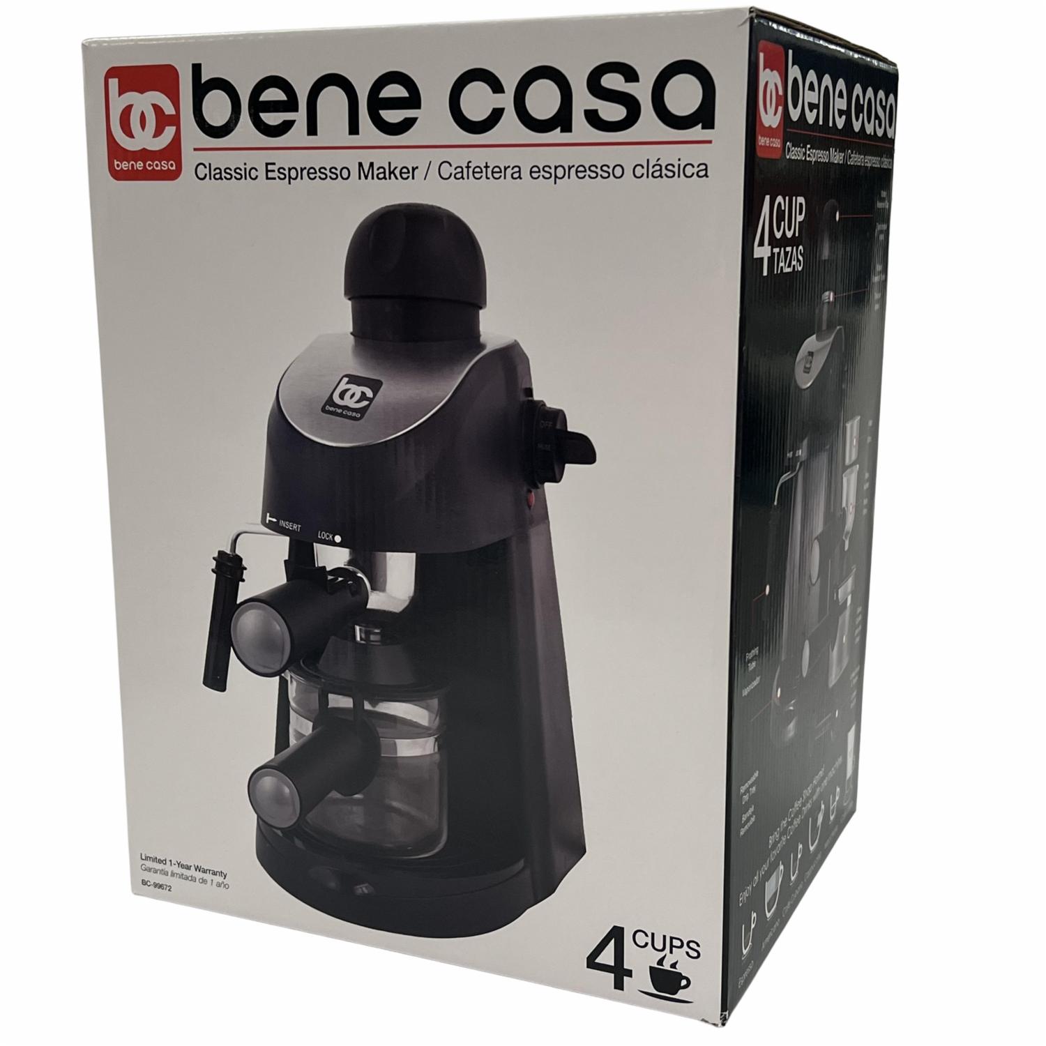 Cafetera Eléctrica Para Expreso BC-99672 BENE CASA 4 Tazas