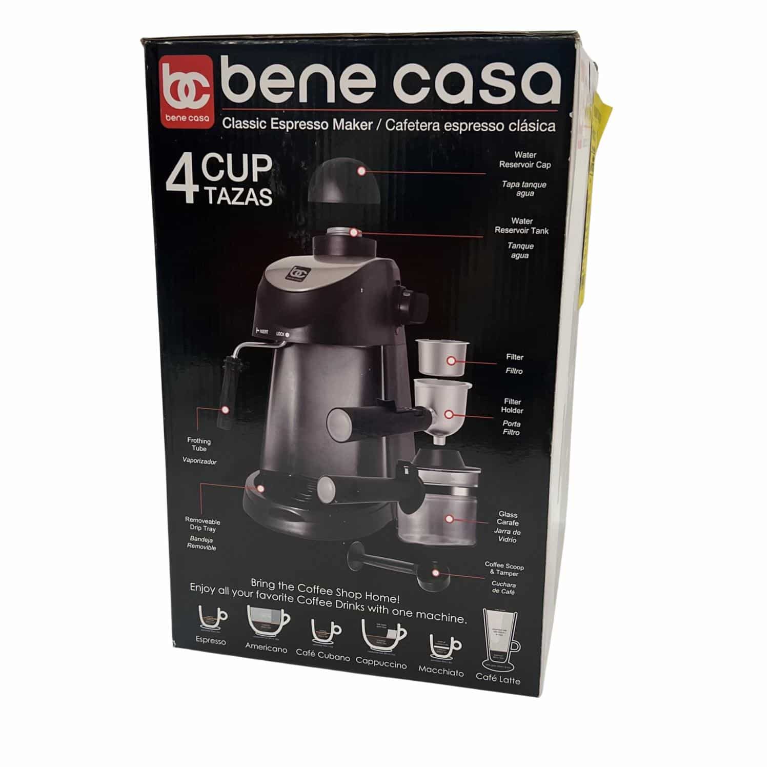 Cafetera Eléctrica Para Expreso BC-99672 BENE CASA 4 Tazas - Imagen 3