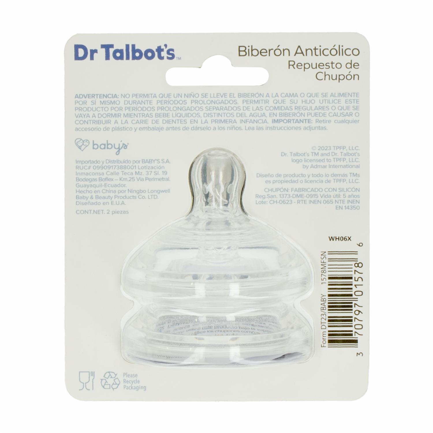 Chupón Anticólico Flujo Medio DR TALBOT'S Unidad - Imagen 2