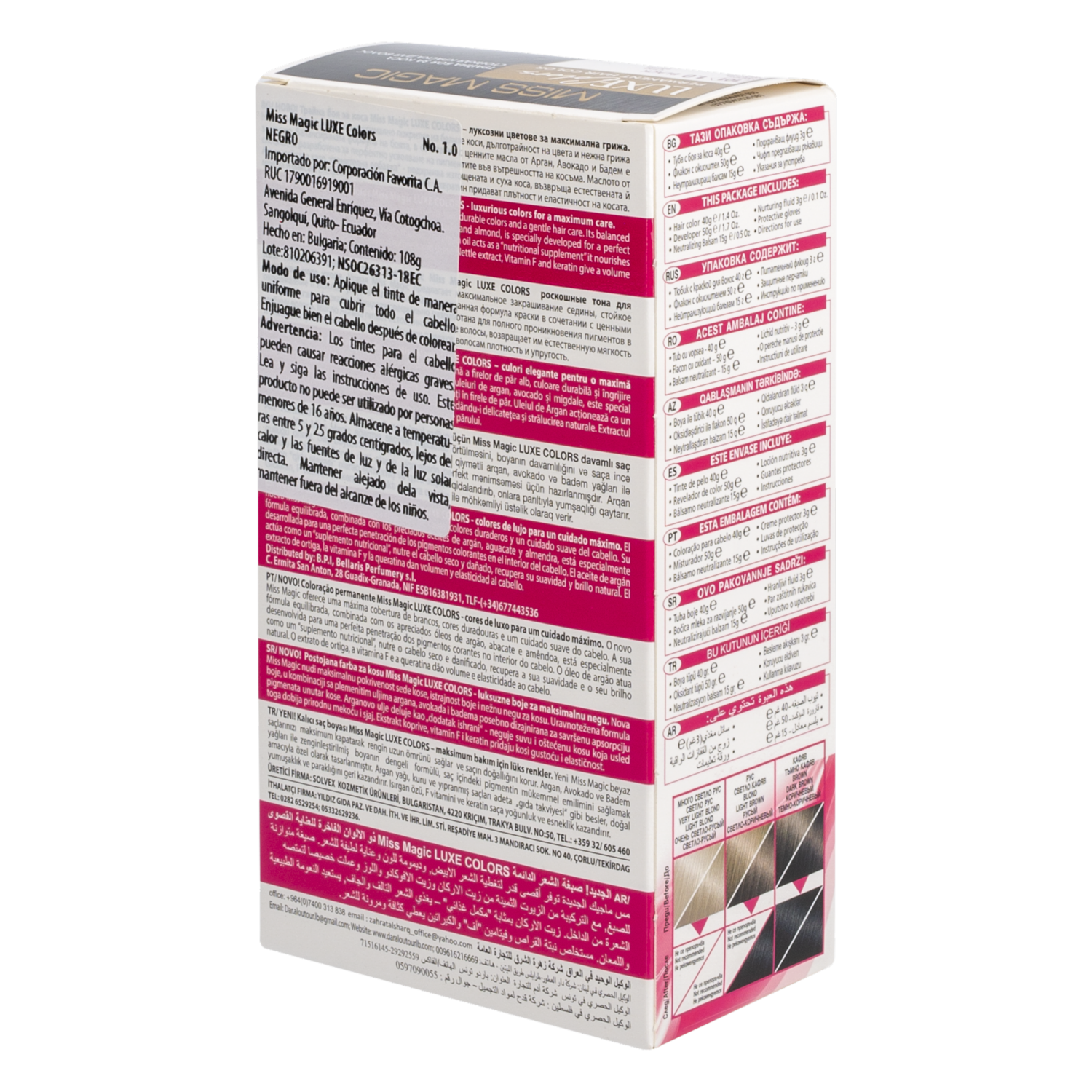 Tinte De Cabello Luxe Color Negro 1.0 MISS MAGIC Color Negro 1.0