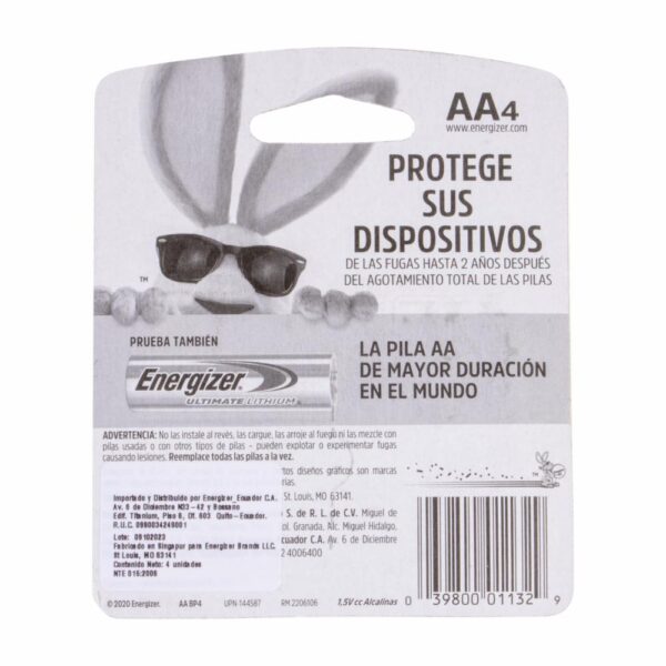 Pilas AA ENERGIZER X 4 Uds - Imagen 2