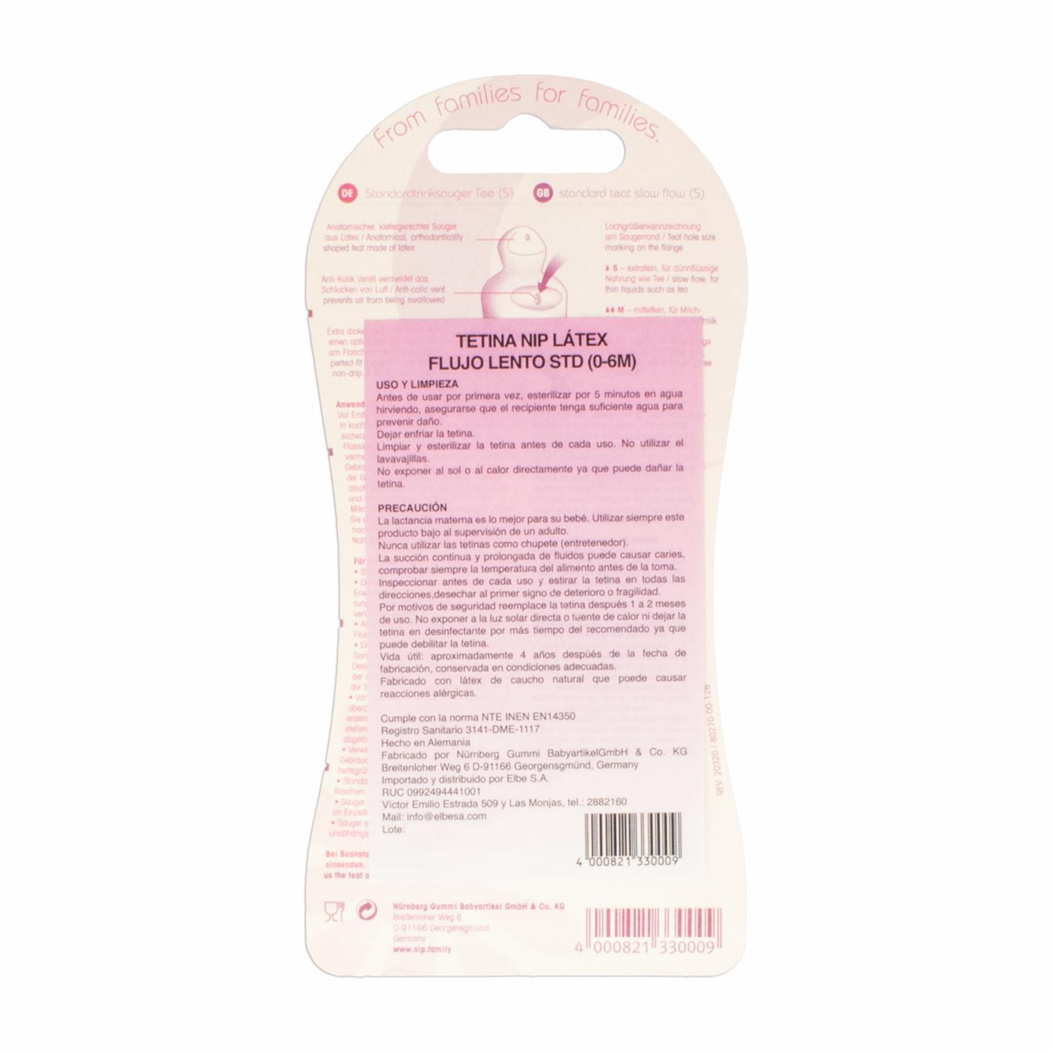 Tetina Ortodóntica Para Flujo Lento NUK Unidad - Imagen 2