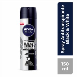 Desodorante En Spray Para Caballero Invisible Black & White NIVEA MEN 150 Ml