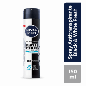 Desodorante En Spray Para Caballero Invisible Black & White Fresh NIVEA MEN 150 Ml