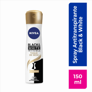Desodorante En Spray Para Dama Invisible Black & White Efecto Satín NIVEA 150 Ml