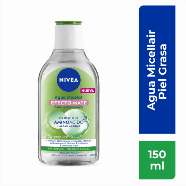 Agua Micelar Desmaquillante Efecto Mate NIVEA 400 Ml - Imagen 2