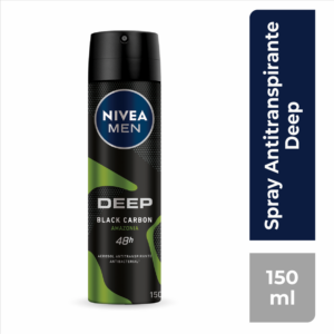 Desodorante En Spray Para Caballero Deep Amazonía Black Carbón NIVEA MEN 150 Ml