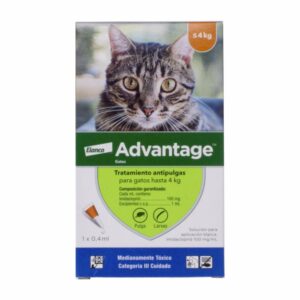 Antiparasitario Externo En Pipeta Para Gatos De  Hasta 4KG ADVANTAGE 0,4 Ml