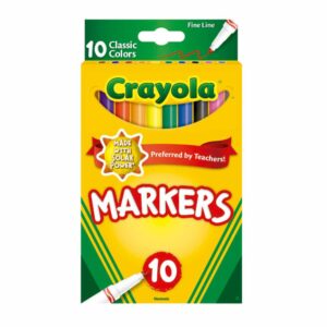 Set De Marcadores Punta Fina CRAYOLA 10 Colores
