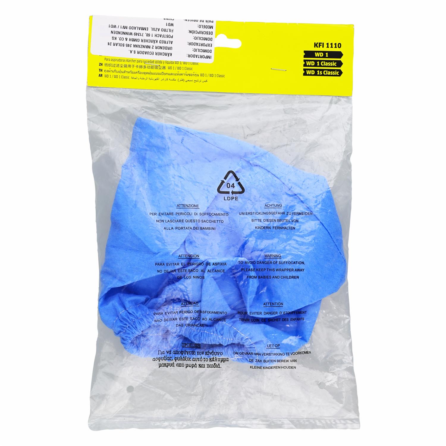 Filtro Para Aspiradora Fielpro Azul Wd1 KARCHER Unidad