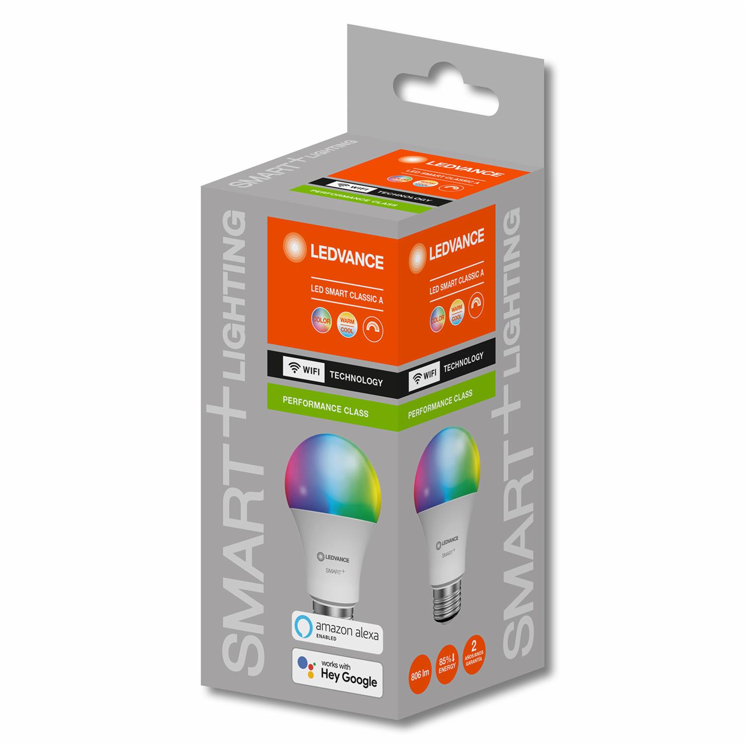 Foco Led Performance Class Smart+ Wifi Classic A RGBW 9W E27 LEDVANCE Luz Multicolor - Imagen 3