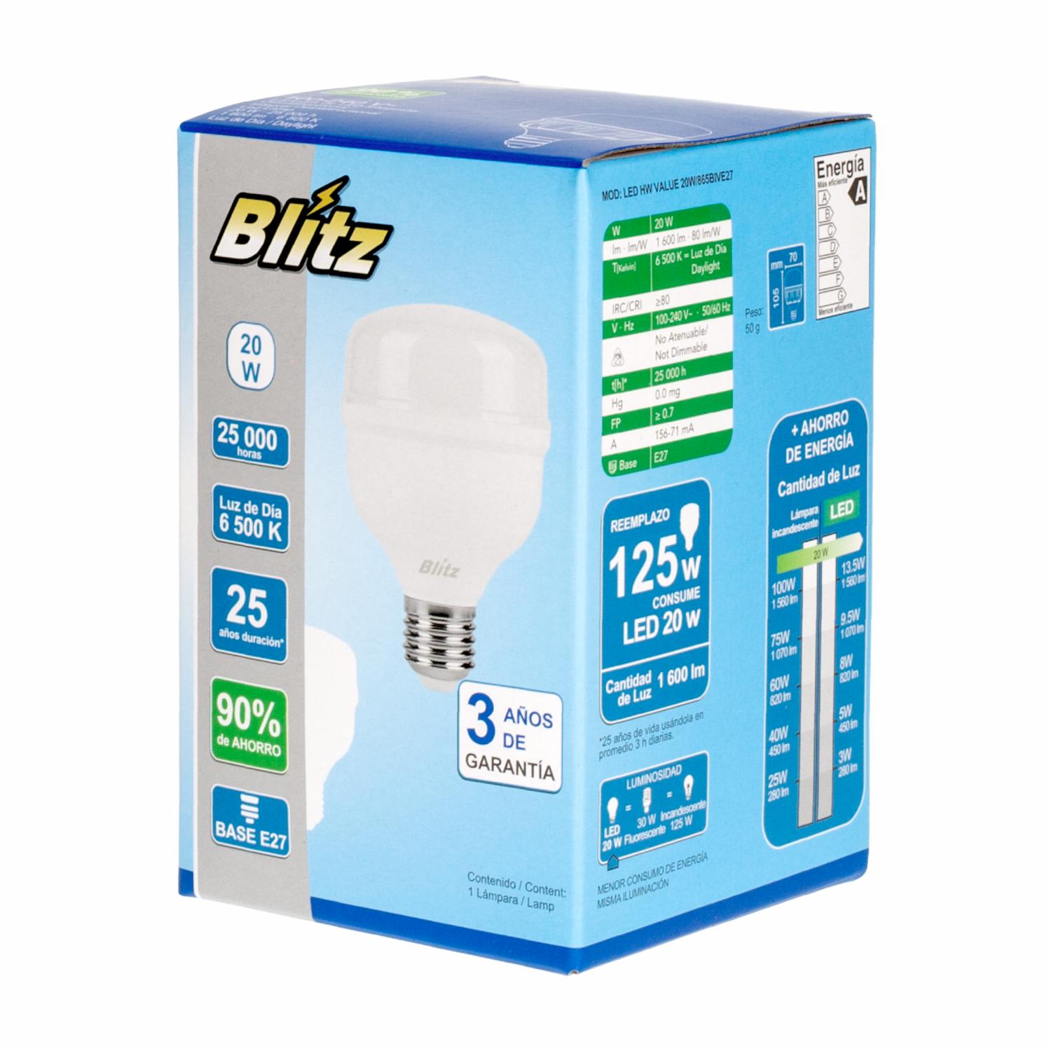 Foco Led Luz Blanca 20W BLÍTZ Unidad - Imagen 4